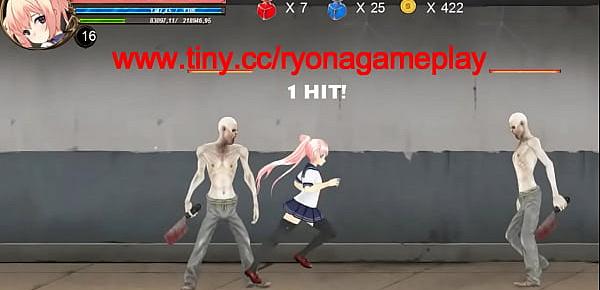 Cute teen girl 18 yo hentai having sex with men , aliens and monsters man in Fighting Girl Mei action hentai ryona gameplay with internal penetration sex view